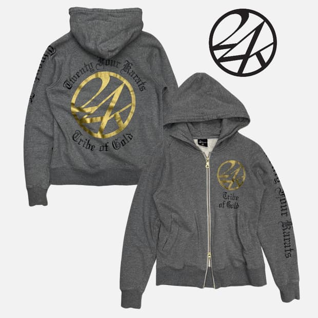 24KARATS gold logo hood zip-up
