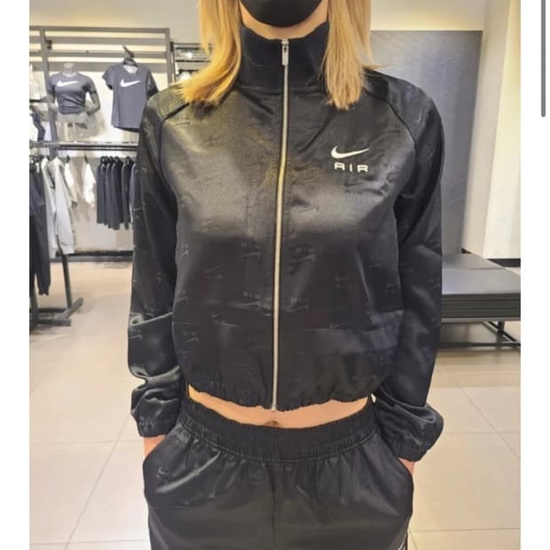 나이키 에어 새틴 크롭 져지 블랙 M 새상품