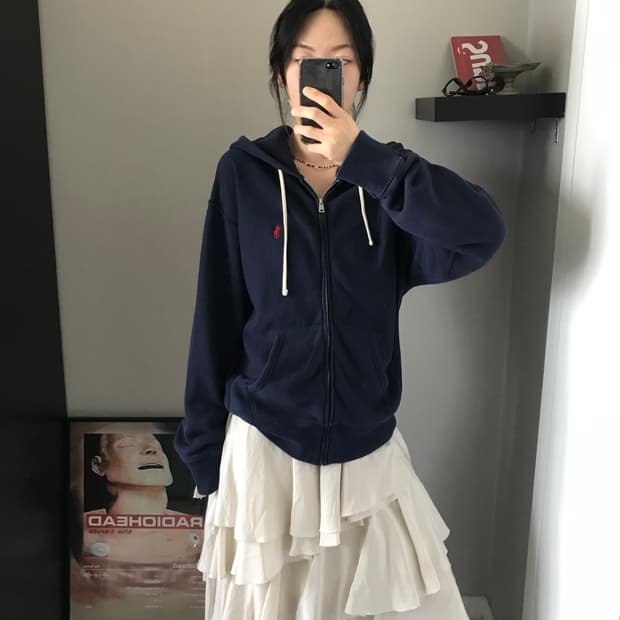 폴로 랄프로렌 신형택 포니 로고 네이비 후드집업