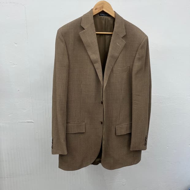 L) POLO HOUNDTOOTH WOOL / MOHAIR BLZER
