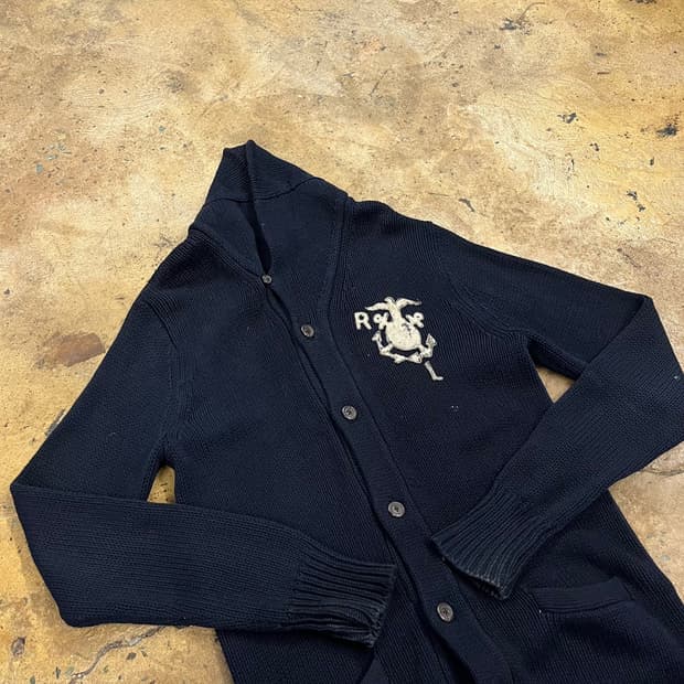 [정품/XL,85] 폴로 랄프로렌 네이비 카라 니트 가디건 b18