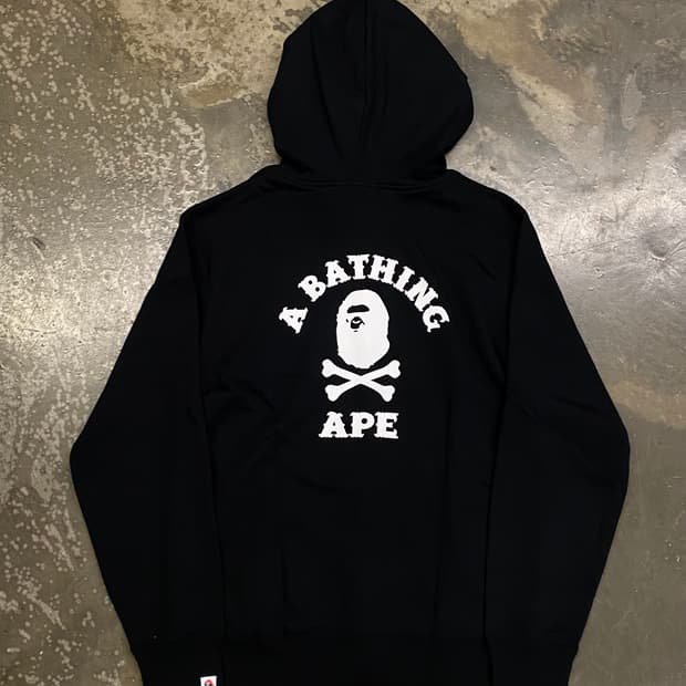 베이프 해적컬리지 후드집업 블랙 XL / 2XL