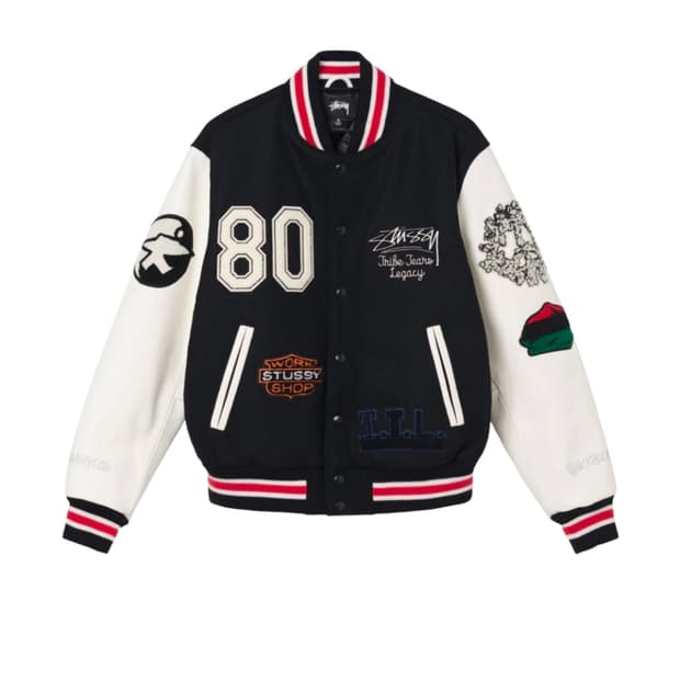 [XL] 스투시 아워레가시 데님티어스 TTL 바시티 자켓 블랙