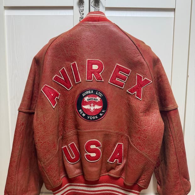 아비렉스 가죽자켓 레드 xs