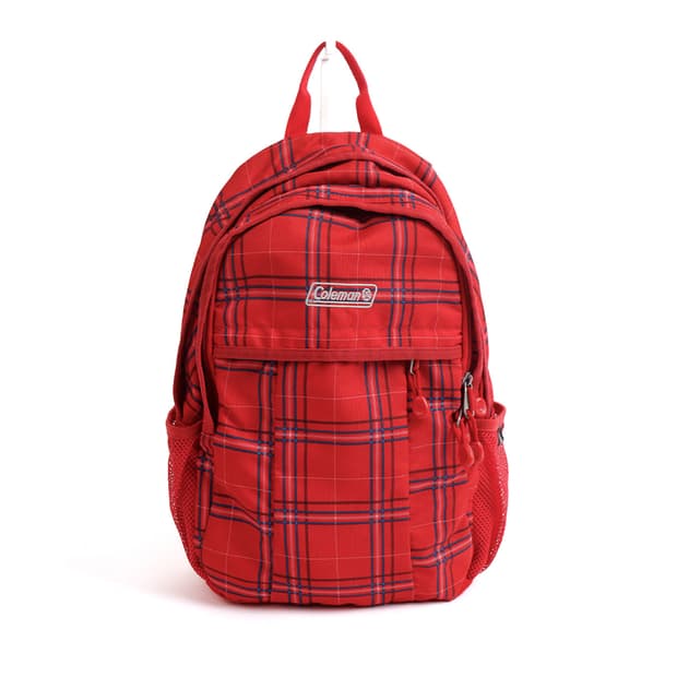 [COLEMAN] 레드 체크 나일론 미니 백팩