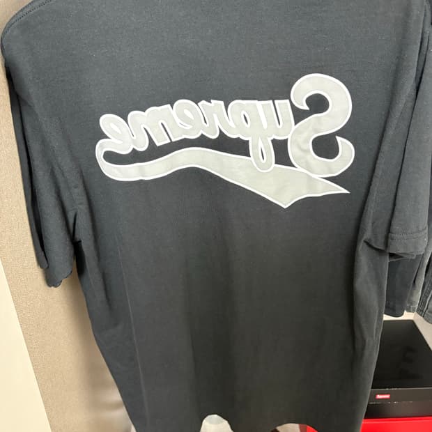 슈프림 백워즈 티셔츠 블랙 L