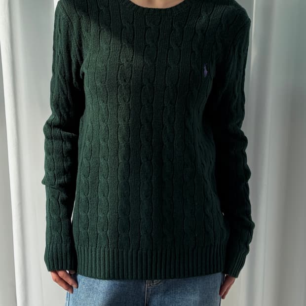 [M]폴로 랄프로렌 케이블 울 캐시미어 크루넥 니트