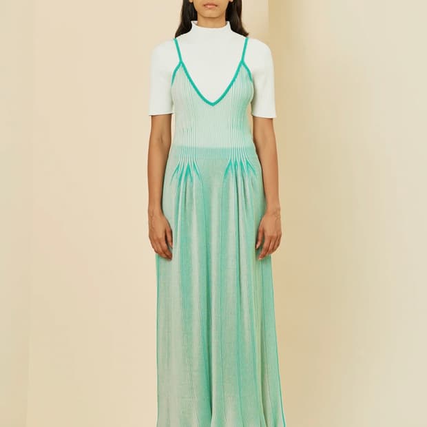 CFCL 민트색 플리츠 원피스