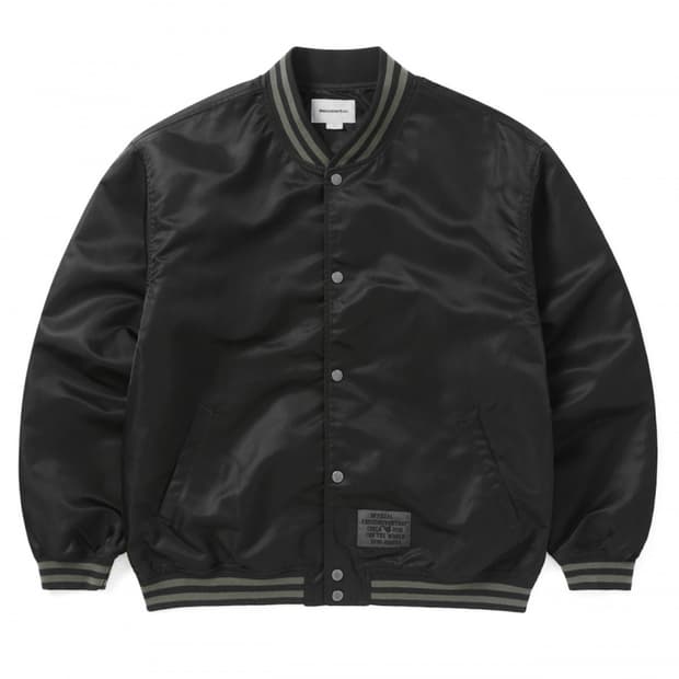 디스이즈네버댓 사틴 바시티 자켓 블랙 L
