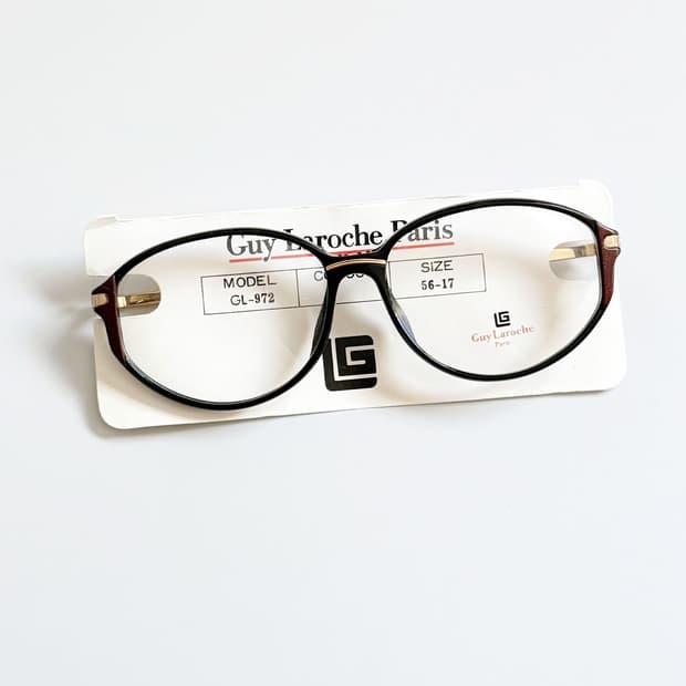 90s GUY LAROCHE PARIS 블랙 뿔테 스퀘어 빈티지 안경
