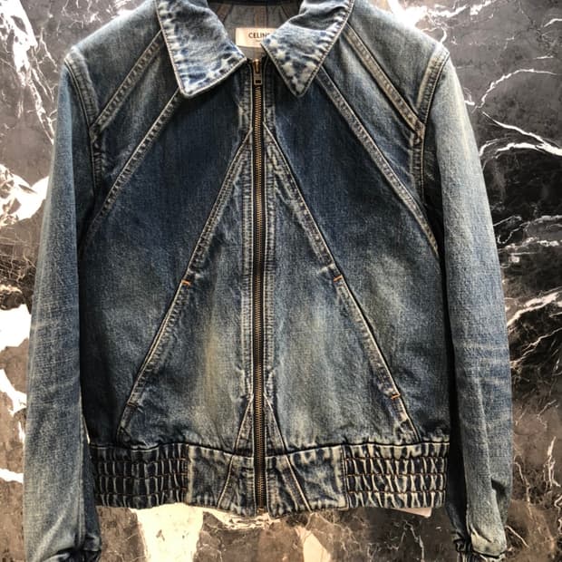 셀린느 20ss 사선패널 데님 블루종 m 100
