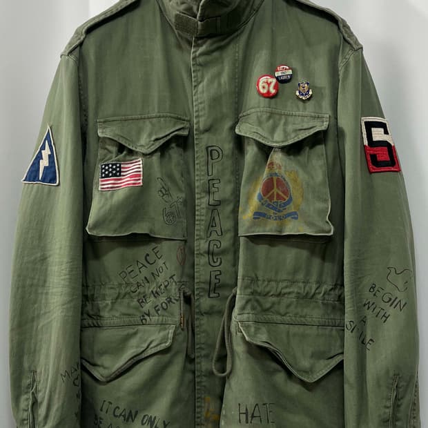 폴로 랄프로렌 올오버 피스 그래피티 M65 유틸리티 필드 자켓