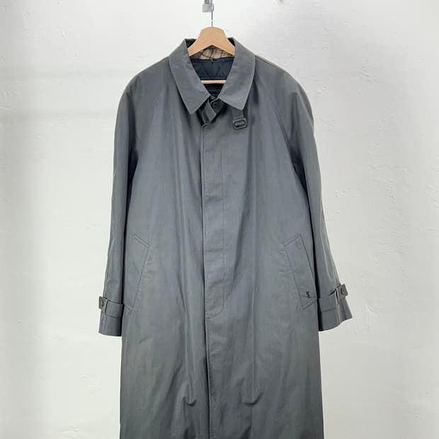 이브 생로랑 뿌르 옴므 그레이 라이너 퀼팅 벨티드 트렌치 롱 코트