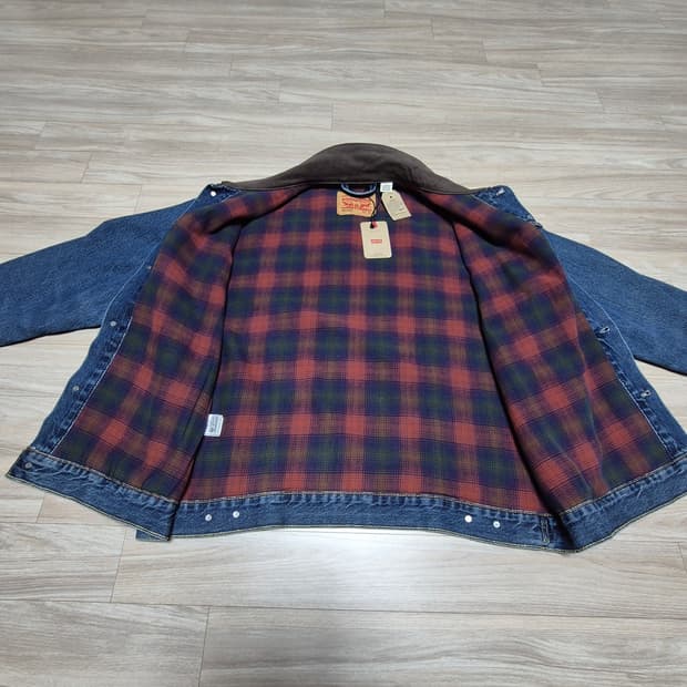 리바이스 / 타탄체크안감 기모 트러커 / XL
