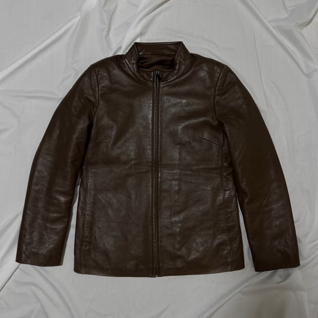 빈티지 브라운 양가죽 자켓