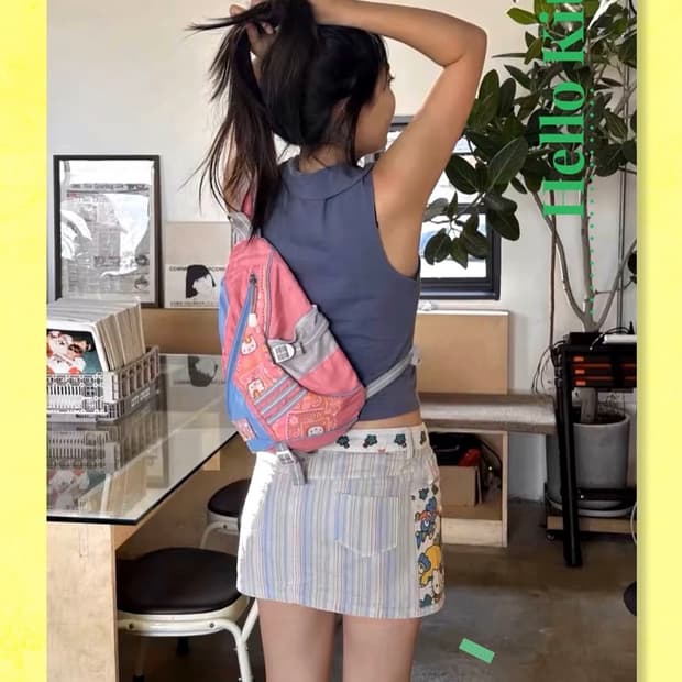 (새상품) 헬로키티 핑크 슬링백 / 헬로키티 숄더백