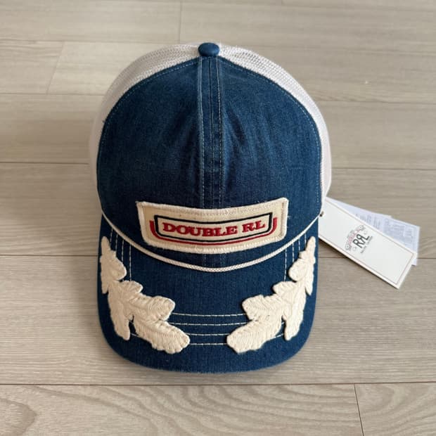RRL 더블알엘 로고 패치 데님 트러커 캡