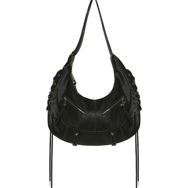 낫노잉 하프문 레더 크로스백