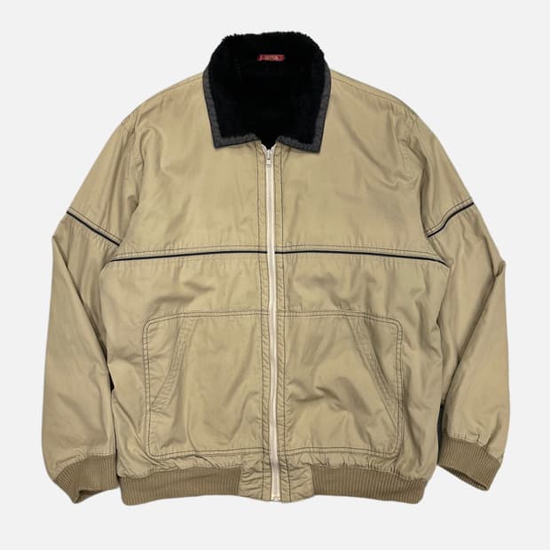 beige fur linning jacket