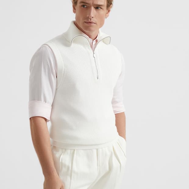 브루넬로 쿠치넬리 / 신상 골지 집업 베스트 / 50 (100-105)