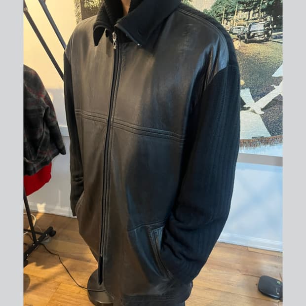 Antrope 양가죽 니트 도킹 코트