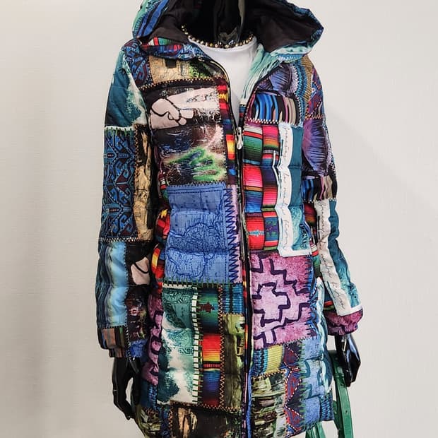 패치 스타일 패딩점퍼 