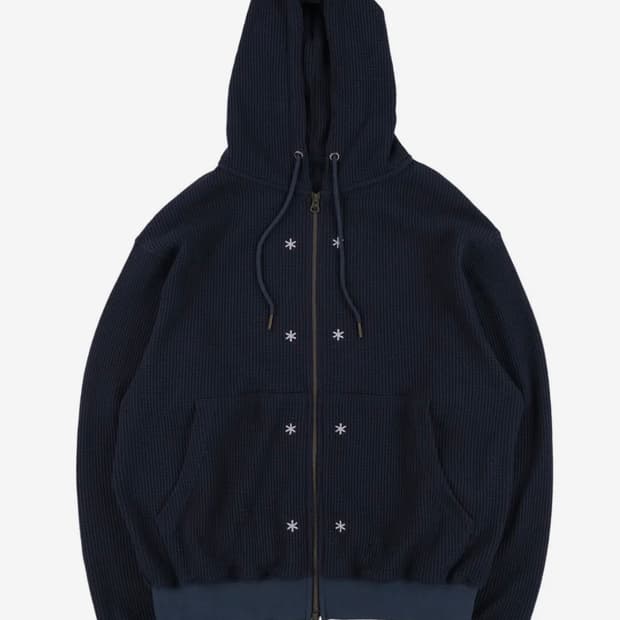 TCM snow waffle hooded zip-up (navy)