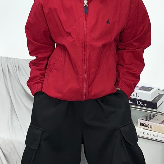 빈폴 레드 스몰 로고 블루종 자켓