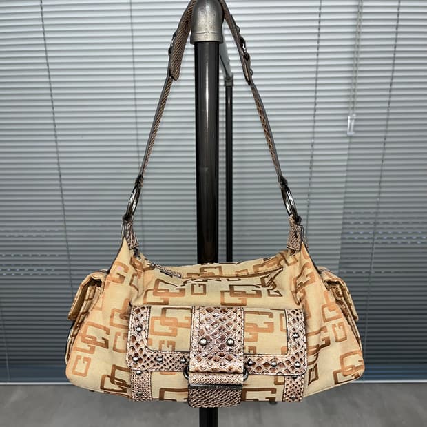 Guess Brown Logo Shoulder Bag