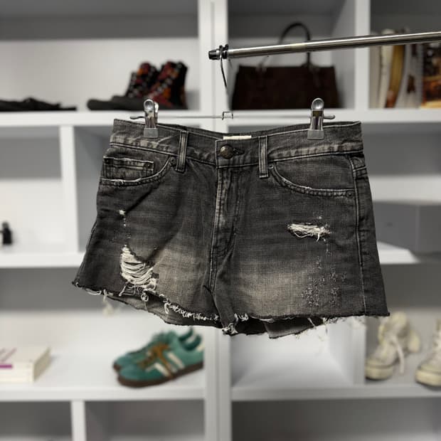 moussy 블랙 데님 쇼츠