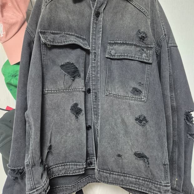 준지 흑청 데미지 트러커 46사이즈