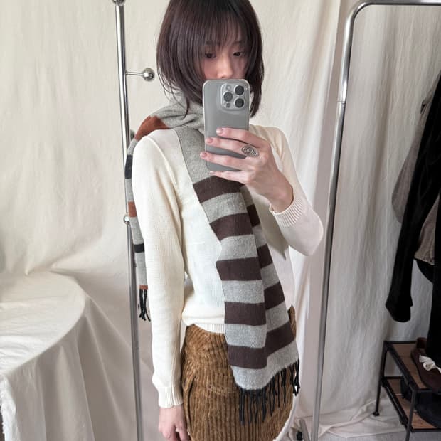 Thibault Van Der Straete 아이보리 코튼 니트