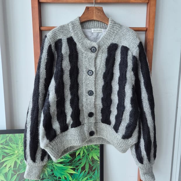 (JPN VTG)수입빈티지. 스트라이프 니트 자켓 가디건