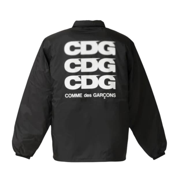 꼼데가르송 CDG 로고 코치 보아털 자켓 블랙