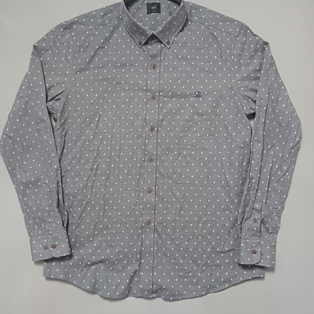 [110] 인디안 블루 캐쥬얼 패턴 버튼다운 셔츠