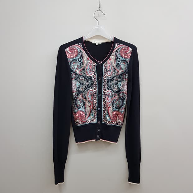 ETRO 에트로 페이즐리 패널 니트 가디건 42사이즈