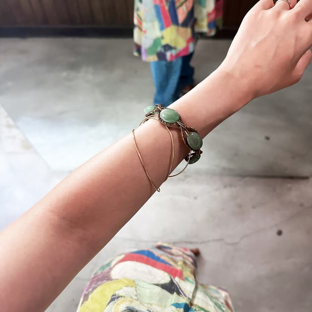 JPV stone wire cuff bracelet