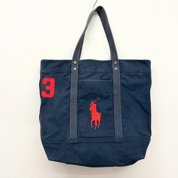 폴로 랄프로렌 네이비 토트백 레드 빅포니