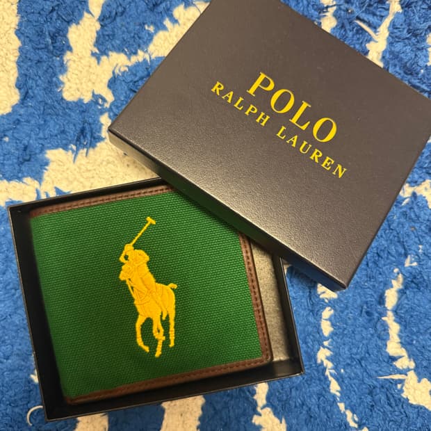 폴로 랄프로렌 그린 캔버스 반지갑