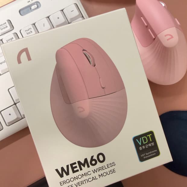 새상품 wem60 무선 마우스 핑크 손목 증후군 예방