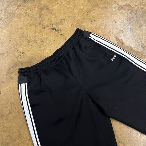 [정품/100] 휠라 FILA 삼선 트레이닝 바지 블랙 b15