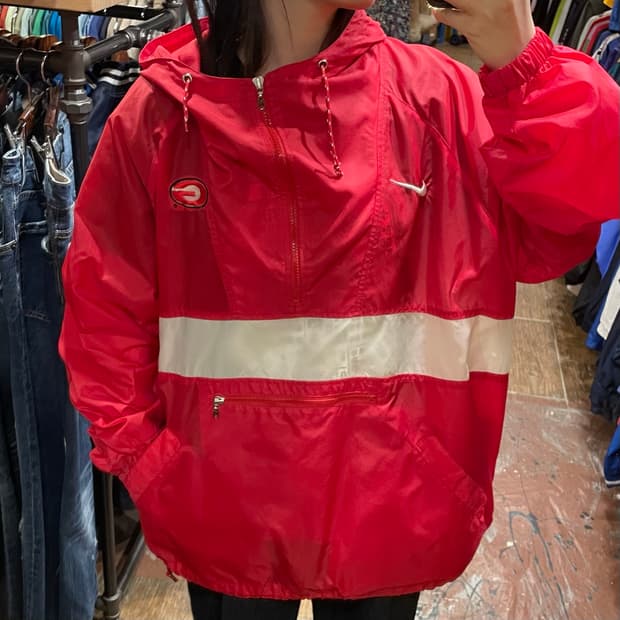 [HI] 나이키 바람막이 레드 화이트