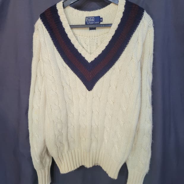 Ralph Lauren 랄프로렌 레트로 빈티지 크라켓 케이블 헤비울 니트