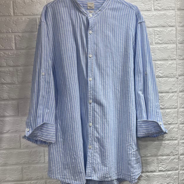 지오다노 마남방 면남방 마셔츠 면셔츠 마+면 혼방 린넨셔츠XL