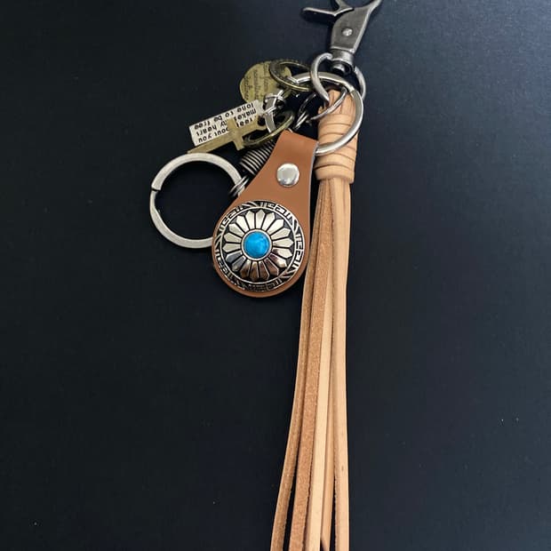 빈티지 가죽 스트랩 키체인