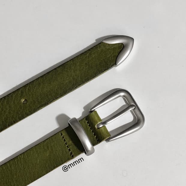 [Unisex] 말차라떼 웨스턴 장식 가죽 벨트