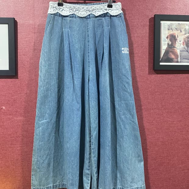 CELINE st 데님 와이드 팬츠