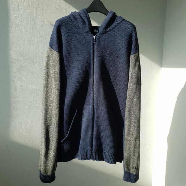 90s STUSSY sweater hood zip-up