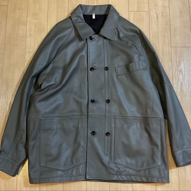 (2) ccu 레더 커버올 자켓
