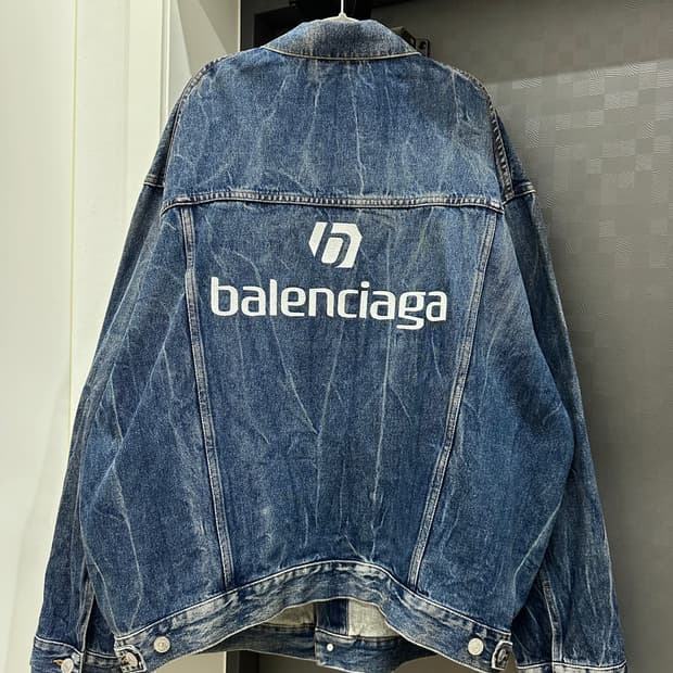 발렌시아가 백로고 데님 자켓